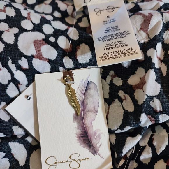 Jessica Simpson Coverup Caftan Tunic Dress Leopard Cool Cat Print - Picture 9 of 10